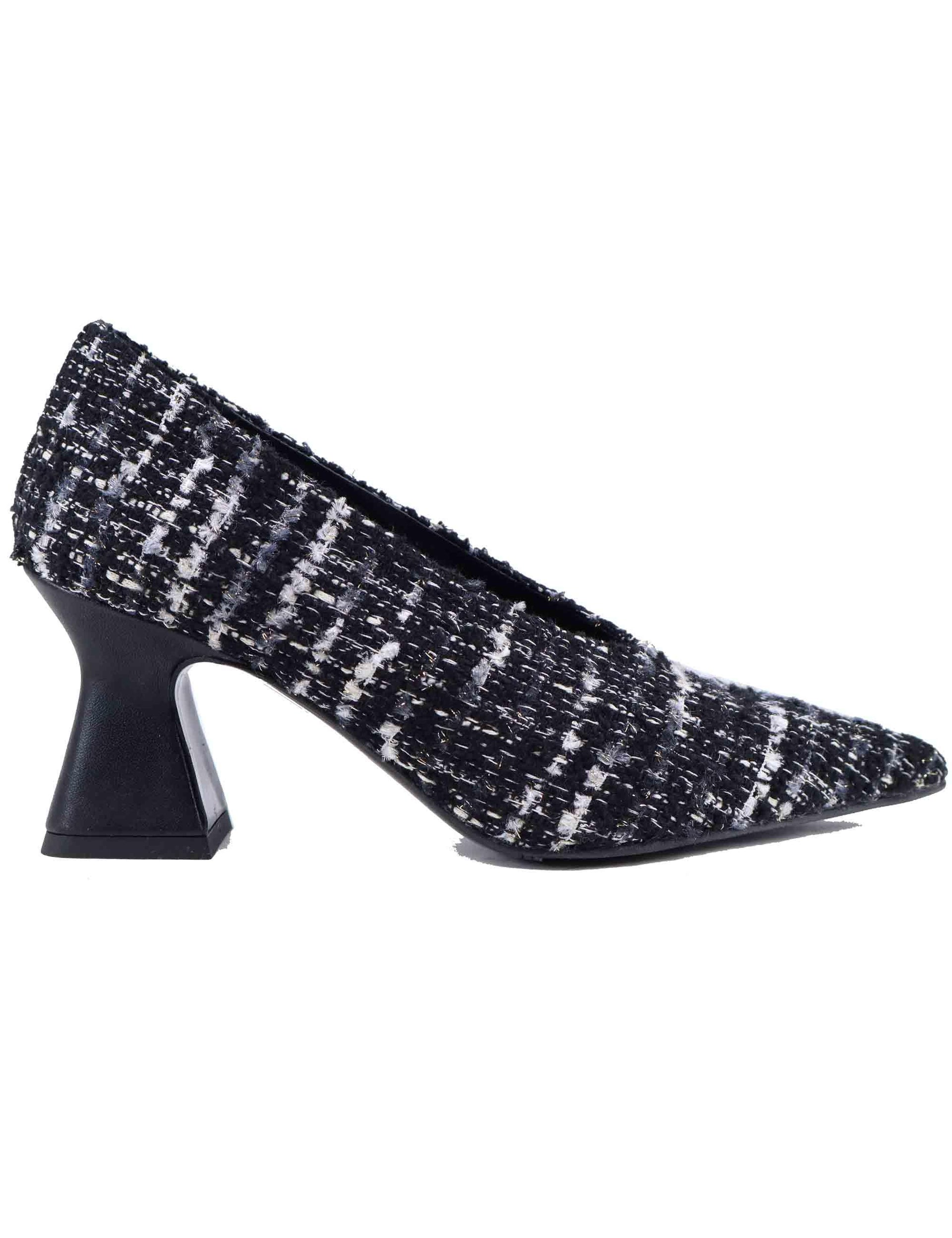 Decollete donna in lana grigia e nera SP1028 001 Spatarella 