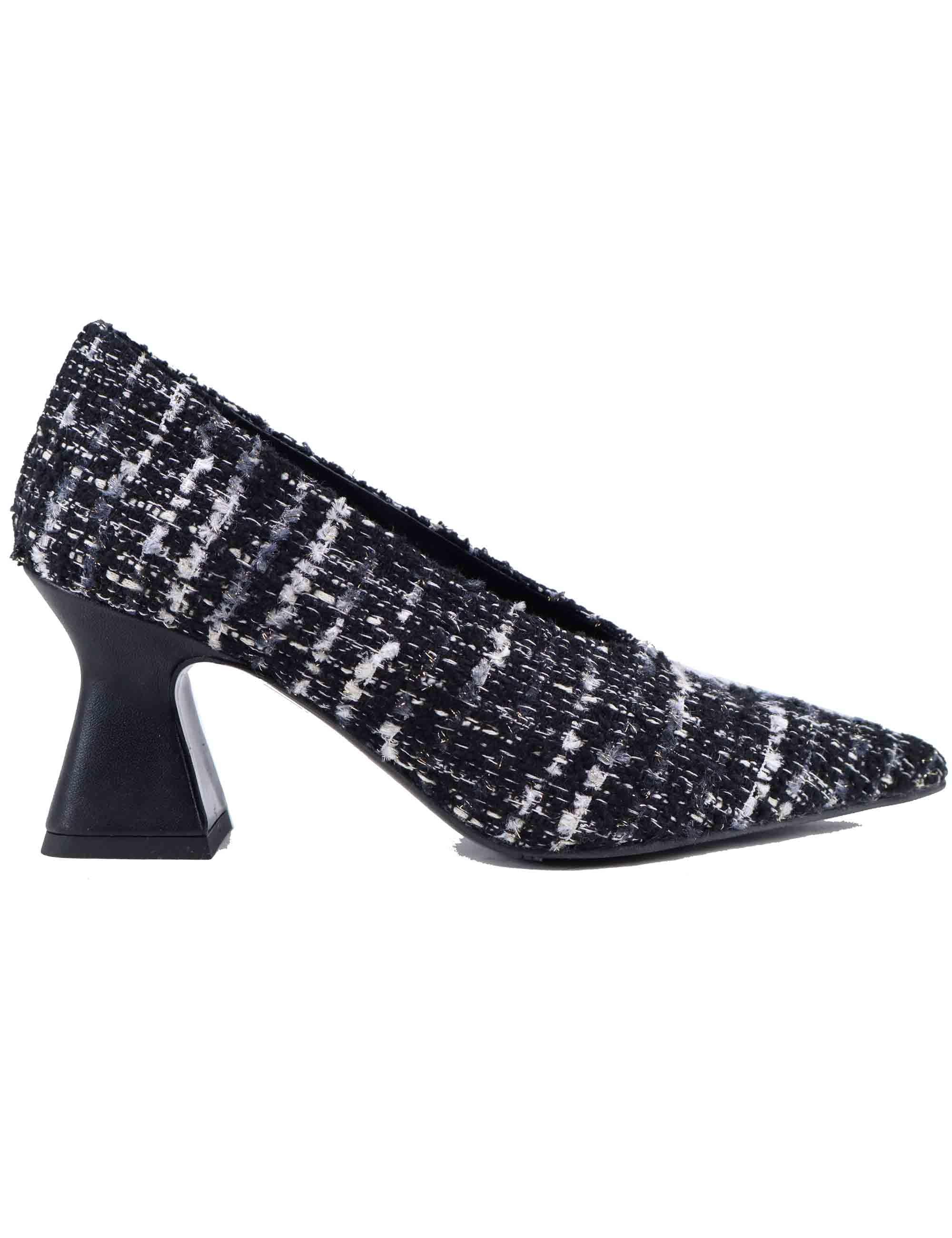 Decollete donna in lana grigia e nera SP1028 001 Spatarella 