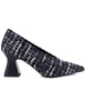 Women's décolleté in grey and black wool