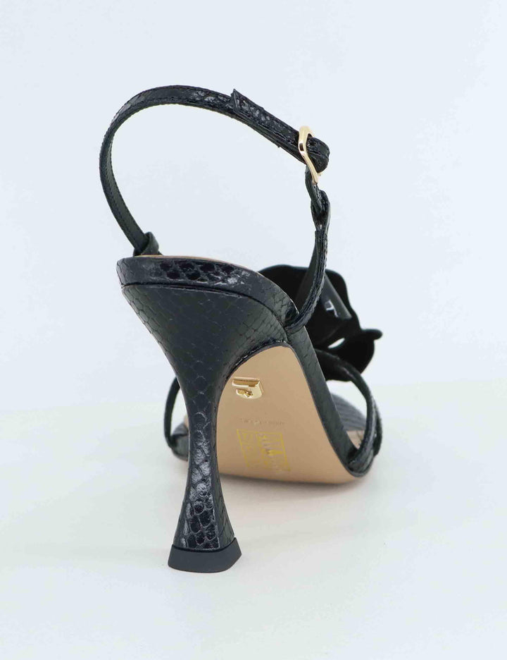 Sandali slingback donna Tulipa in pelle nera con tacco alto 037Z51BK 001 Lola Cruz 