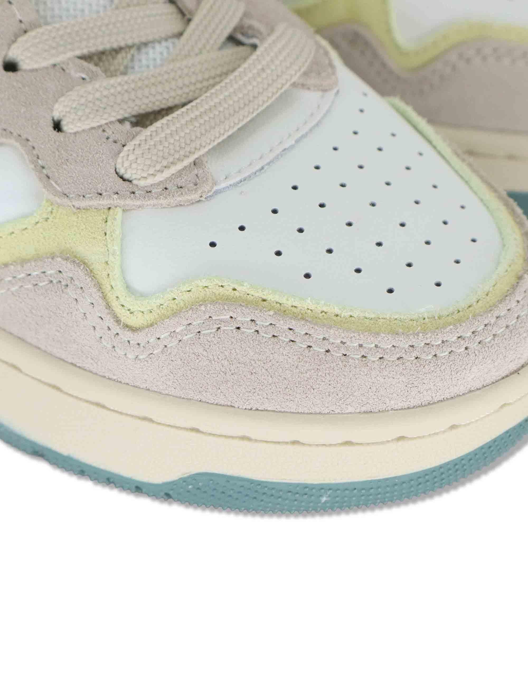 Sneakers donna Uban in pelle beige con camoscio in contrasto 8800128 297_Crema Victoria 