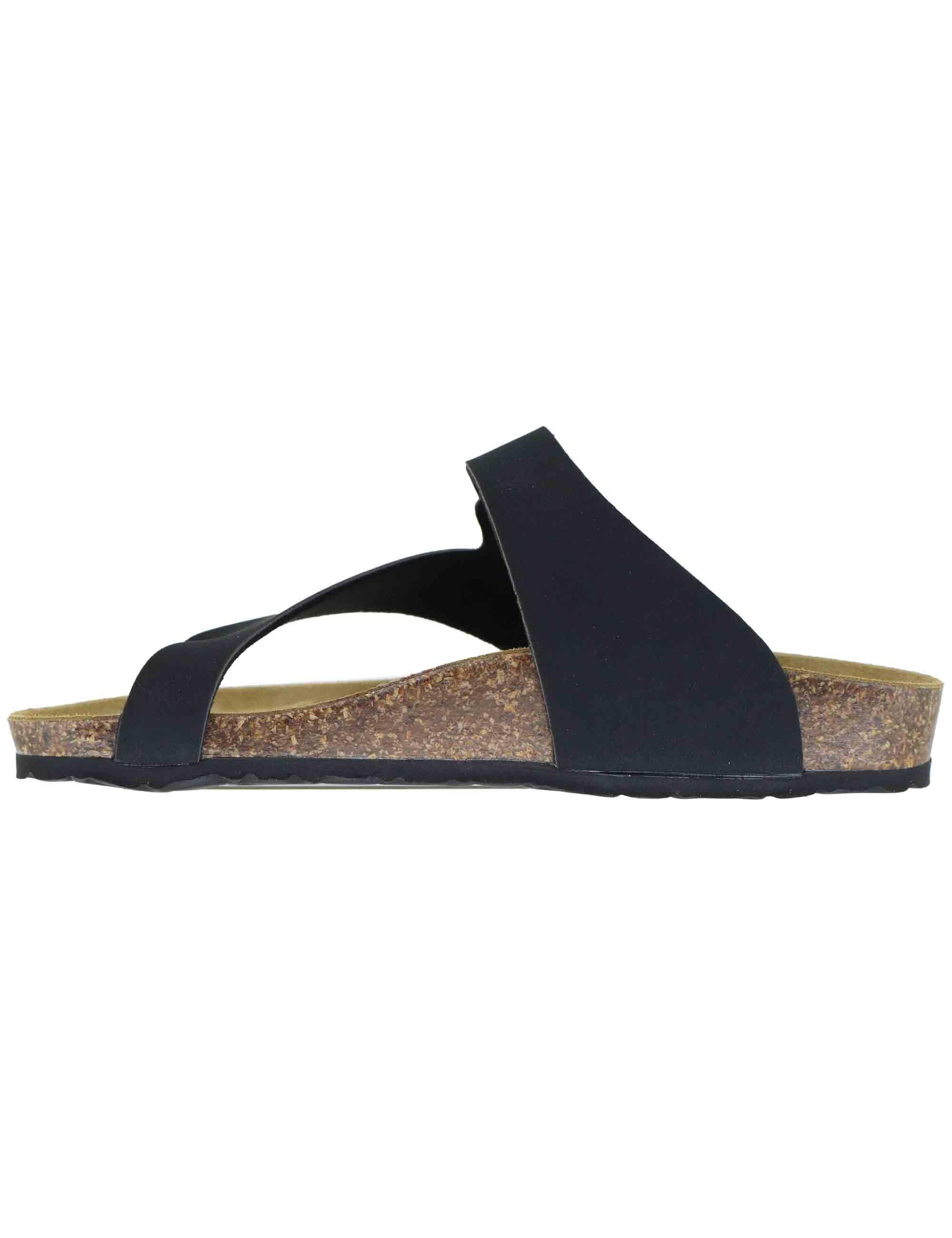 Sandali infradito uomo in pelle nera GS9904 001 Gold Star 
