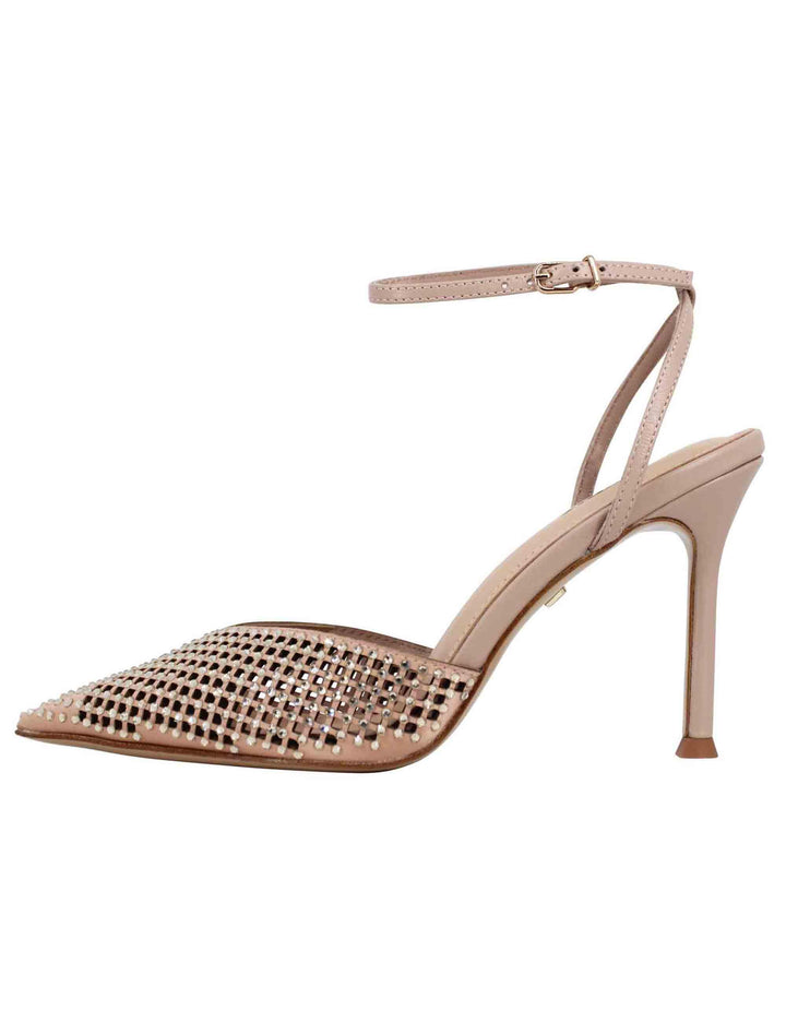 Sandali slingback donna in pelle nude con strass e tacco alto a spillo Naomi 174Z13BK 300 Lola Cruz 