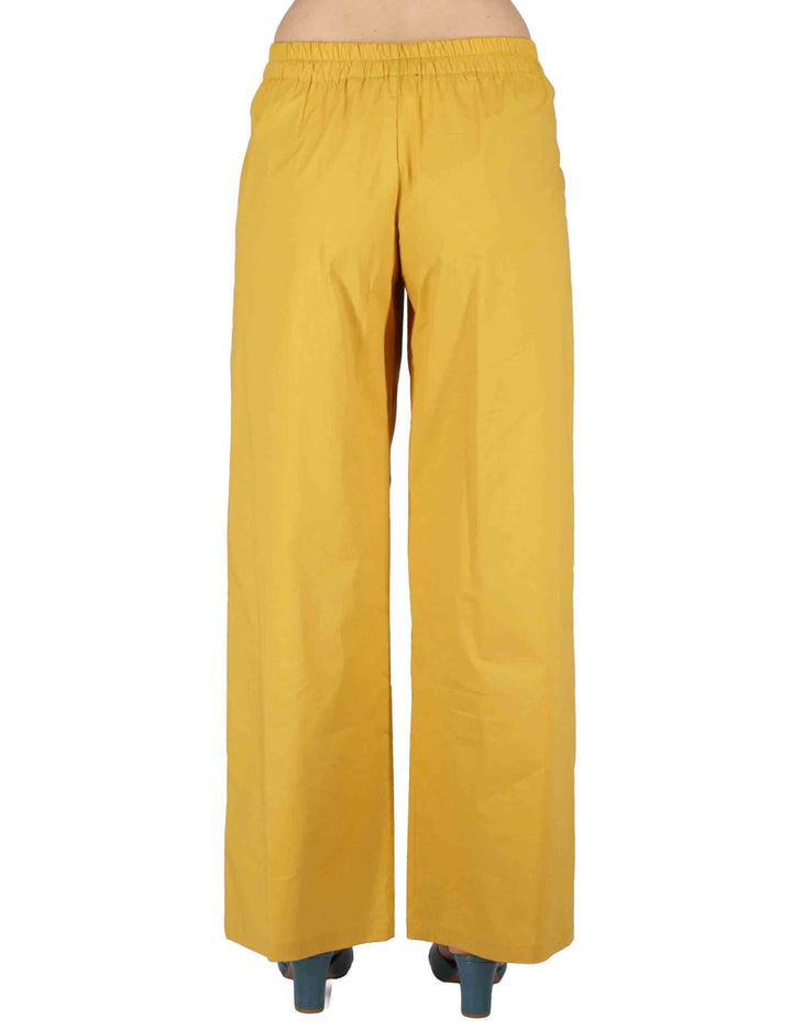 Pantaloni donna Fluid Pants in cotone stretch senape con pences JABPN0001-F1275-1240 1226 Justmine 