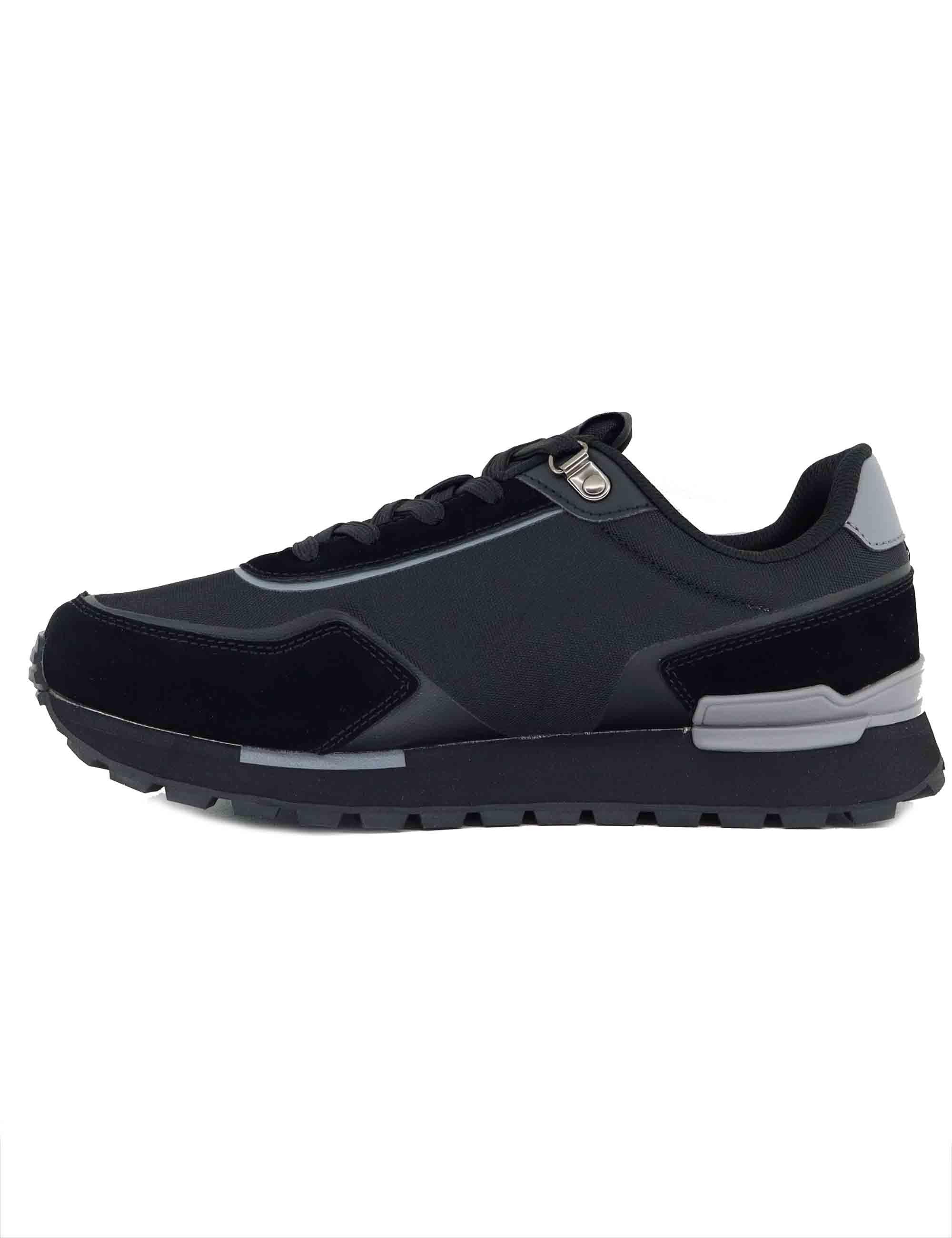 Sneakers uomo in pelle e tessuto nero con suola alta ARON009 BLK U.S. Polo Assn. 