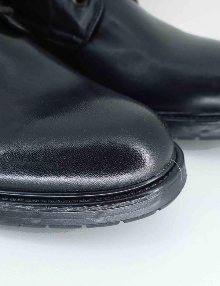 Stivaletti uomo in pelle nera con zip interna e suola in gomma SPGB2050 001 Spatarella 