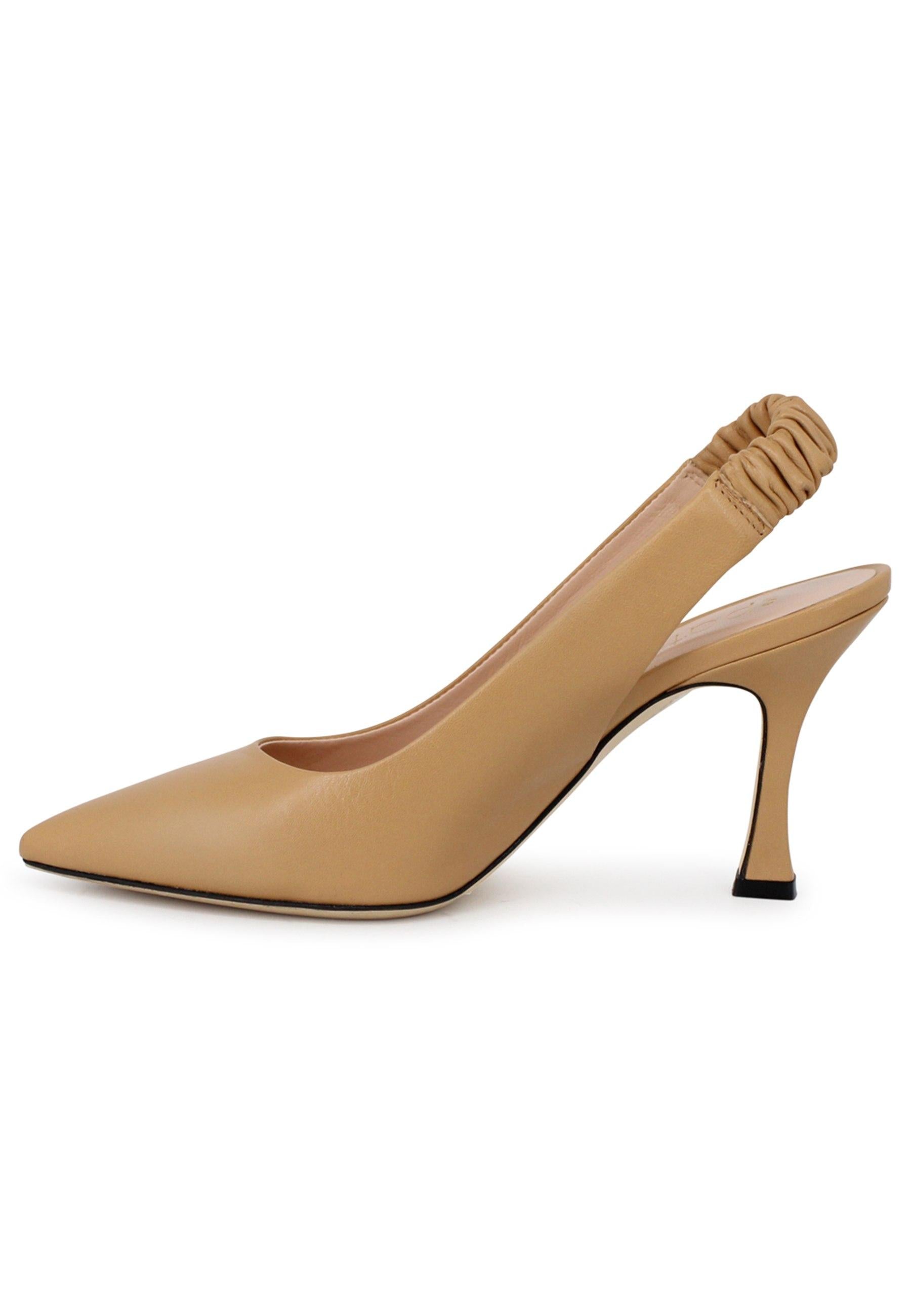 Decollete slingback donna in pelle nude con tacco alto SP1604 300 Spatarella 