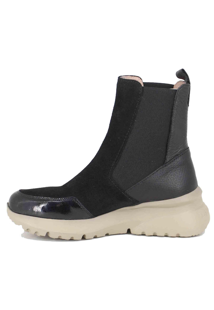 Sneakers donna a stivaletto in pelle e tessuto nero Rio Black HI232961 C010 Hispanitas 