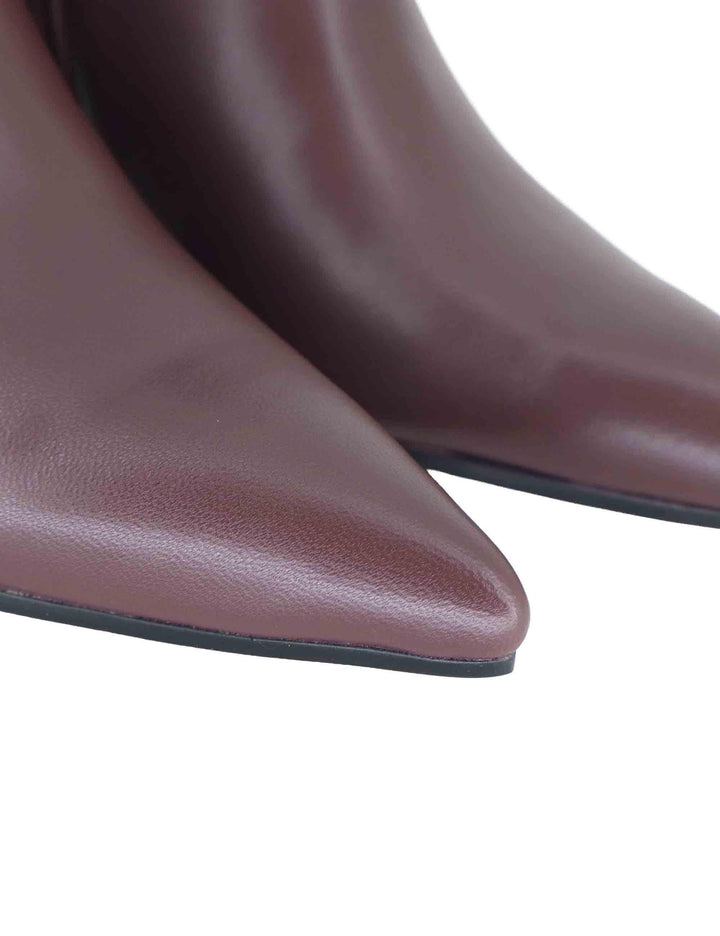 Stivaletti donna in pelle bordeaux con tacco alto e punta a punta 502T10VK 40 Bibi Lou 