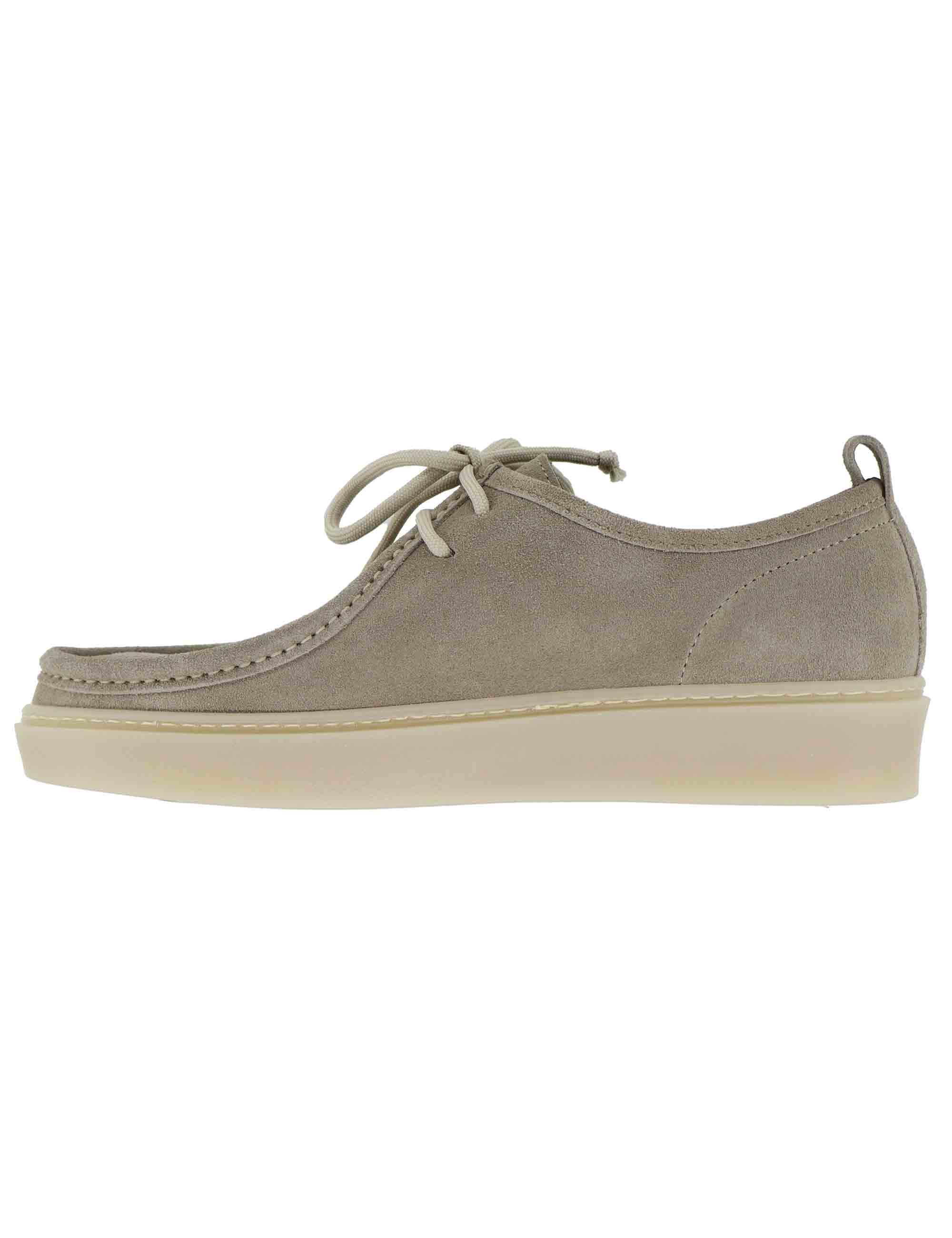 Stringate uomo in camoscio taupe con suola in gomma GUM 2 062 Rogal's 