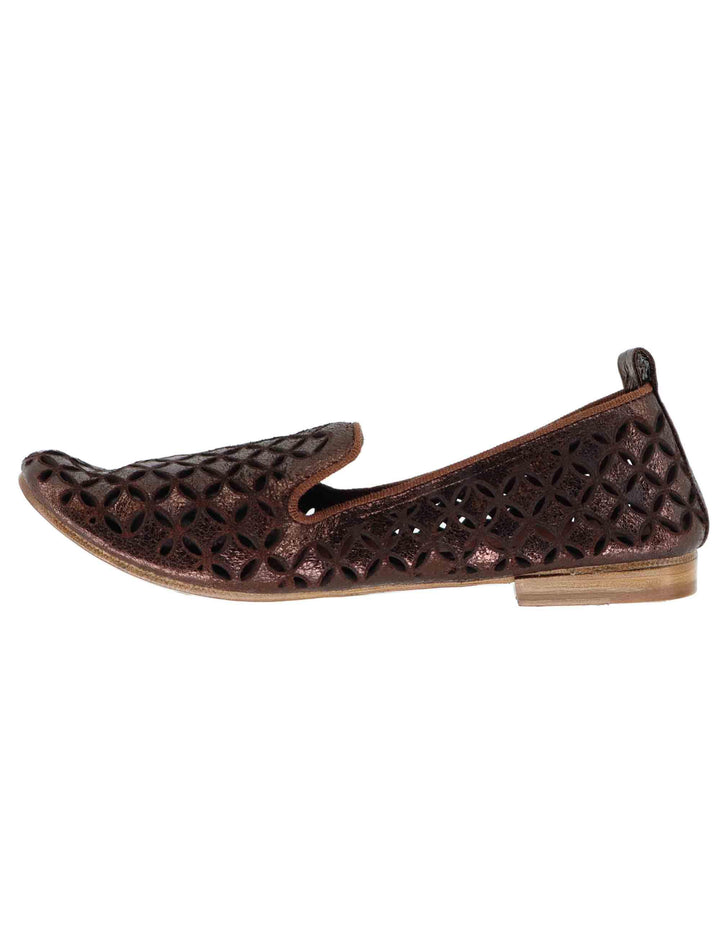 Mocassini donna in pelle forata marrone 314102 014 Kudetà 