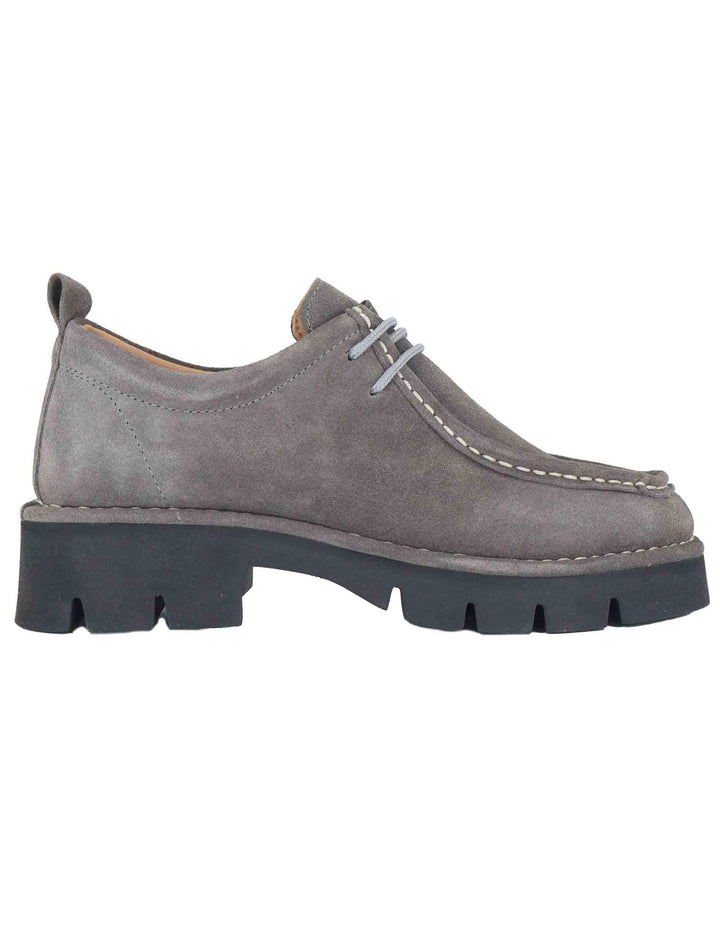 Stringate donna in crosta grigia con suola alta in gomma SP45081 066 Spatarella 