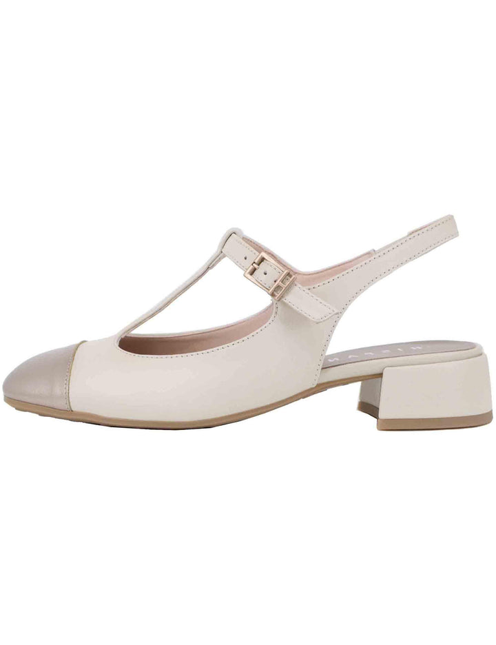 Slingback donna in pelle panna con puntale oro HV253859 C003 Hispanitas 
