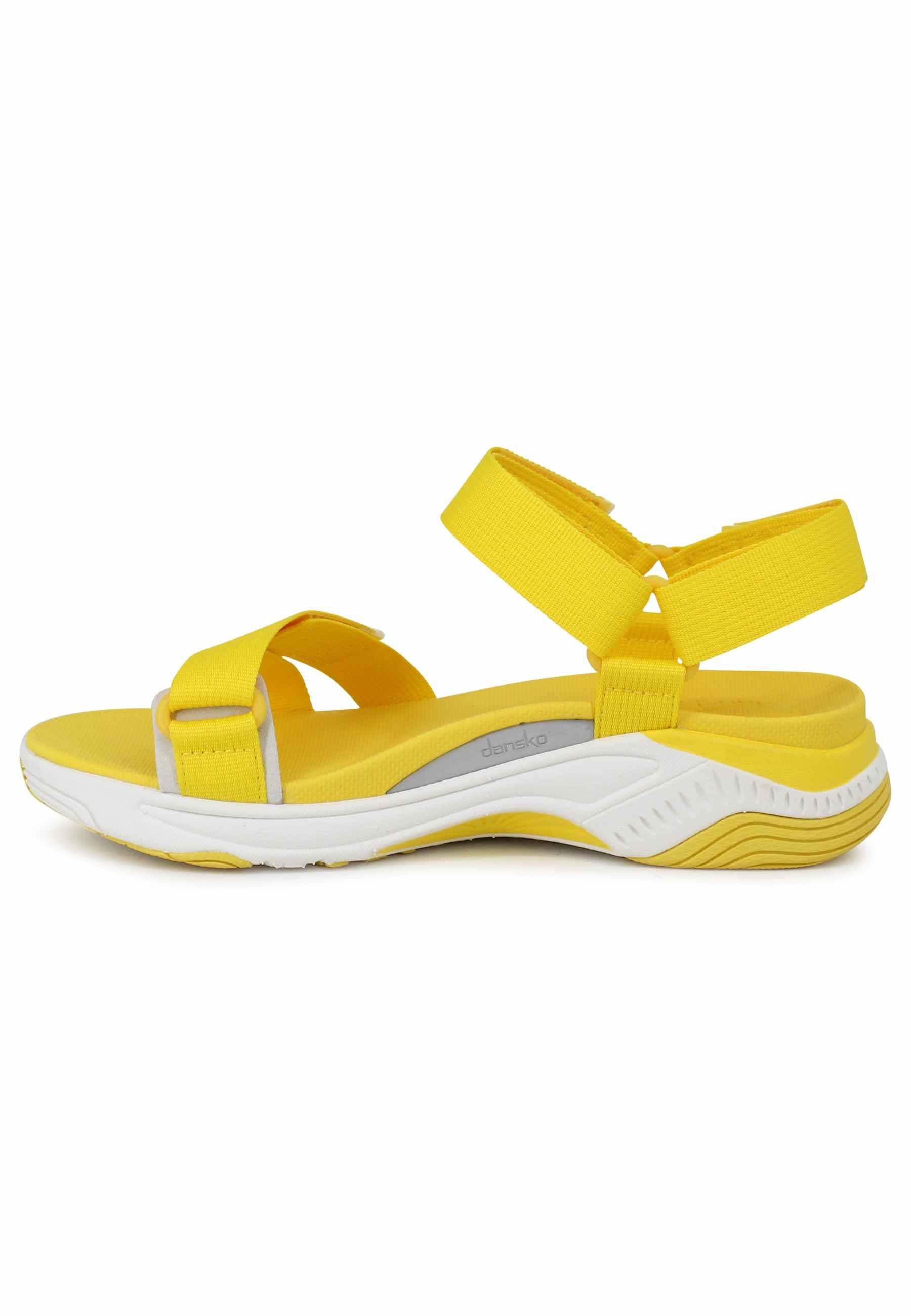 Sandali donna Racquel in tessuto giallo con zeppa in gomma 4915 171700 Dansko 