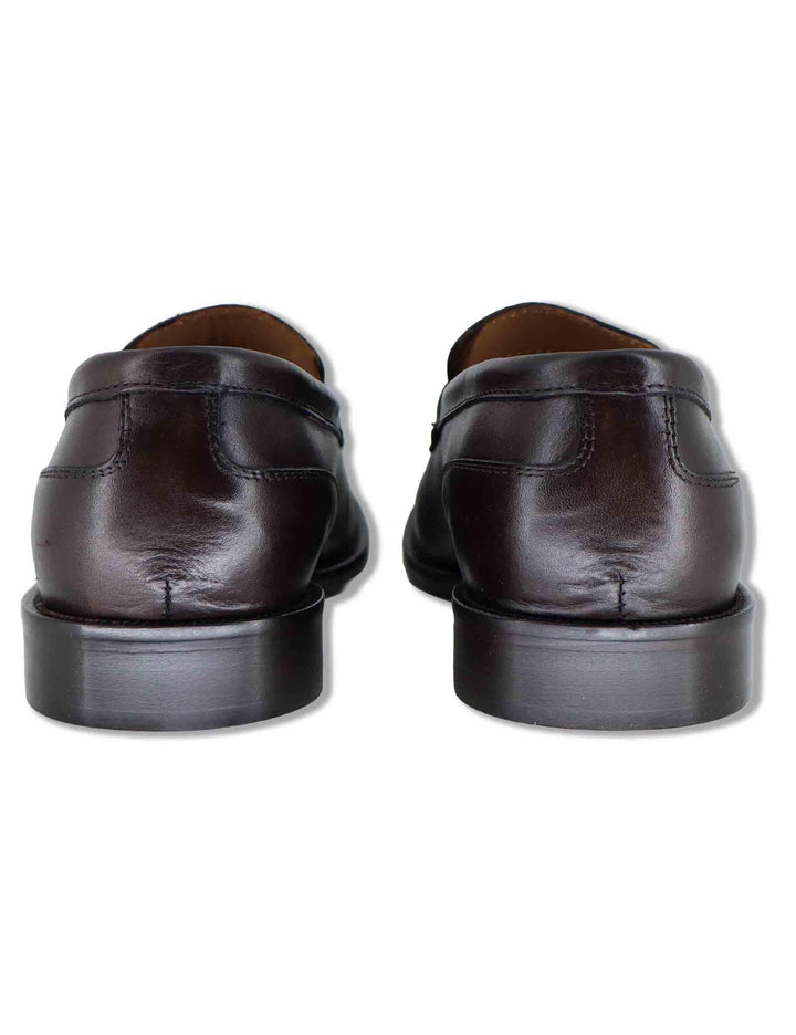 Mocassini uomo in pelle marrone con suola in cuoio cucita SPDU601 014 Spatarella 