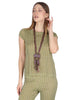T-Shirt Basic in jersey verde a fantasia Donna JFATS0001-E2818-1245 7046