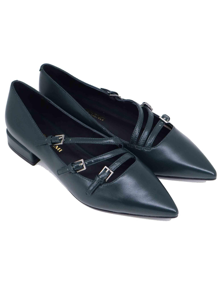 Ballerine donna in pelle verde con cinturini BI0107X 005 Bruno Premi 