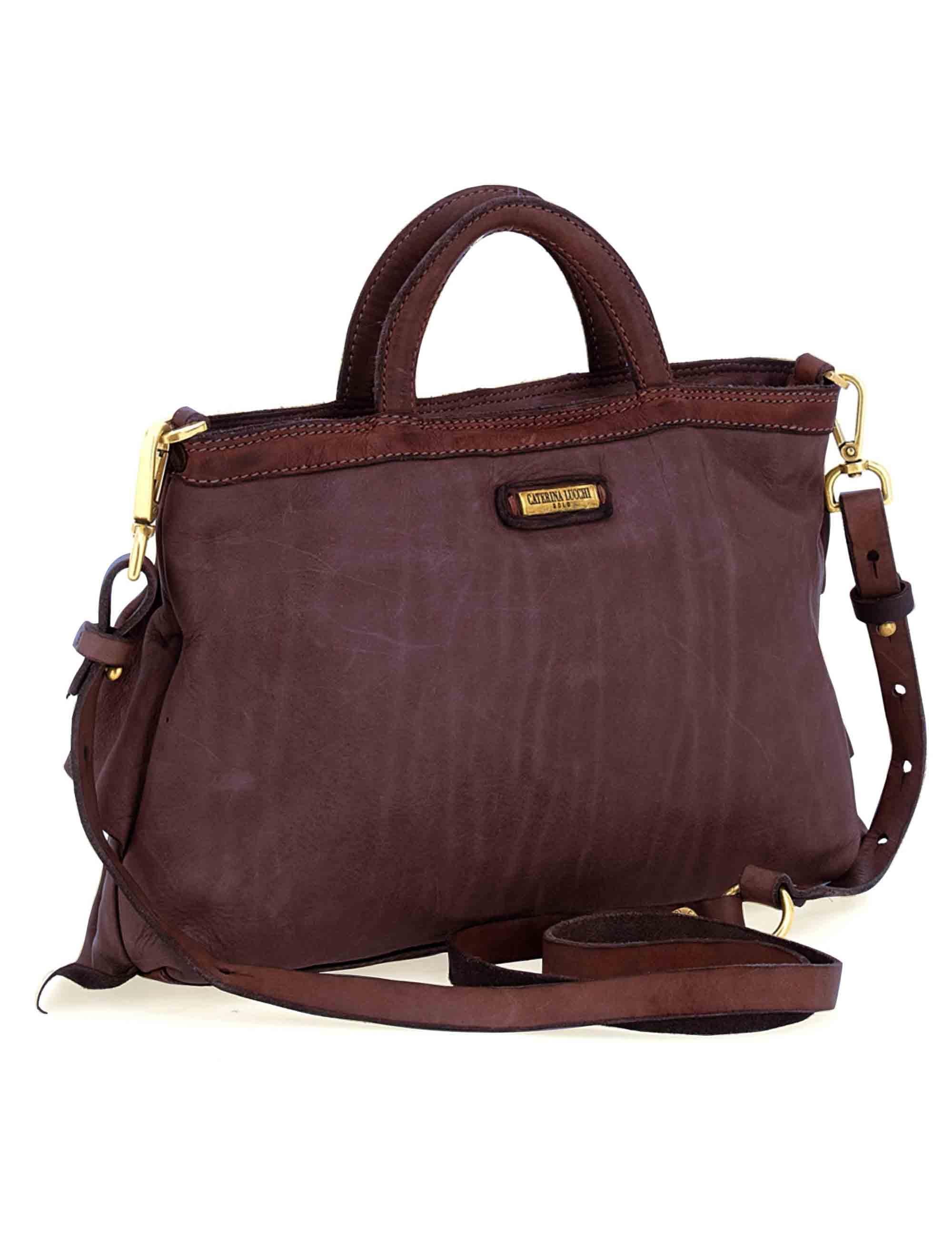 Borse Shopping Adele: Pelle Prugna con Rouches Donna L013060ND