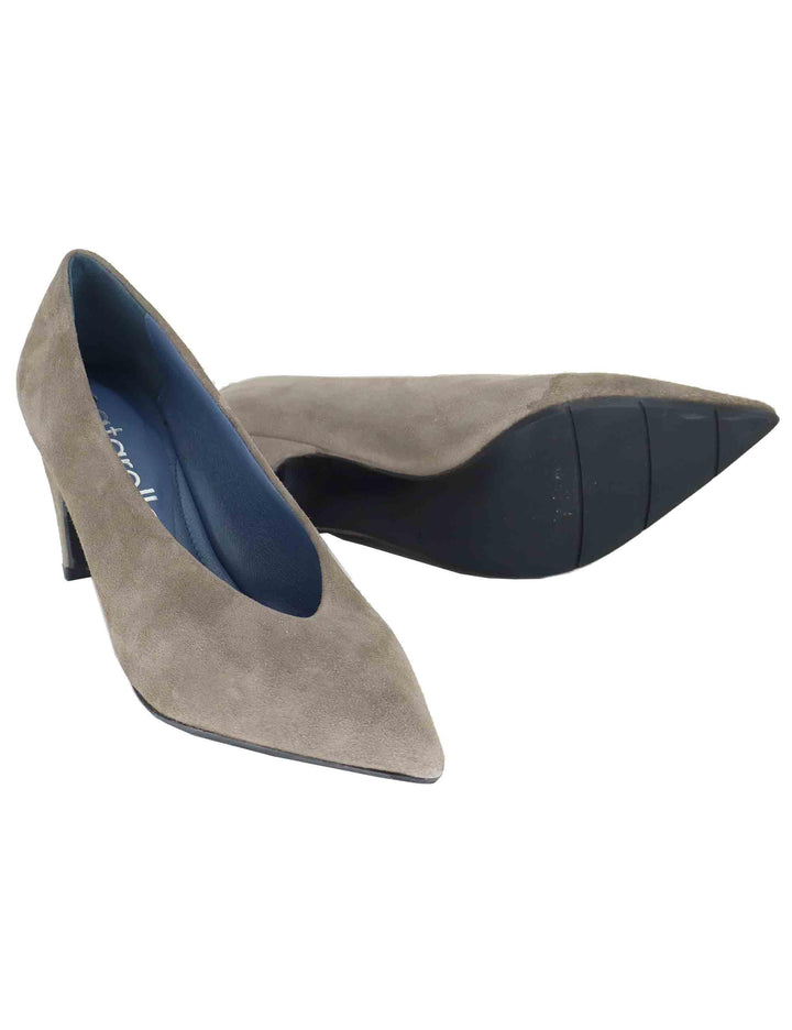 Decollete donna in camoscio taupe tacco alto SP2055 032 Spatarella 