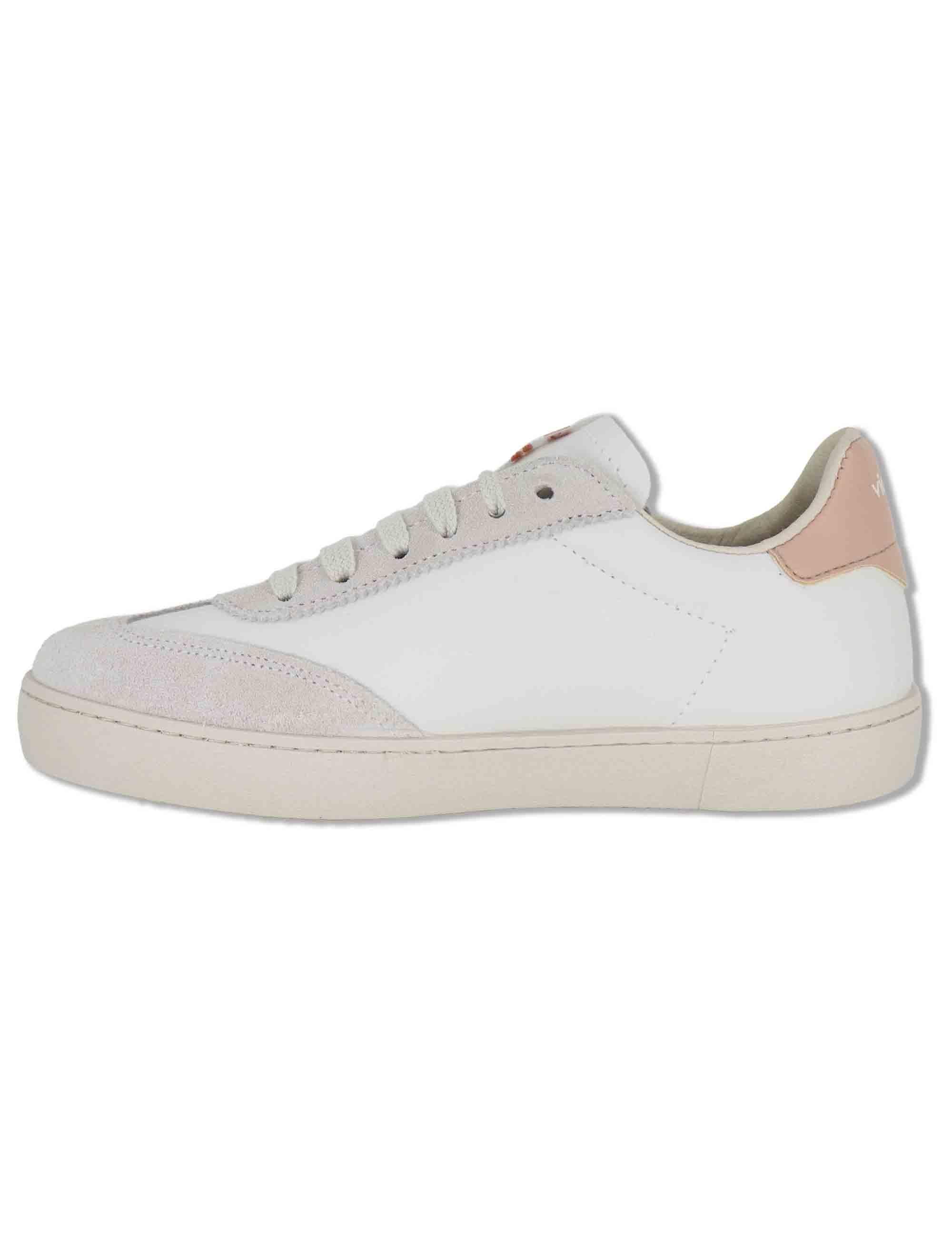 Sneakers donna Berlin in pelle bianca e nude 1126184 497_Cuarzo Victoria 