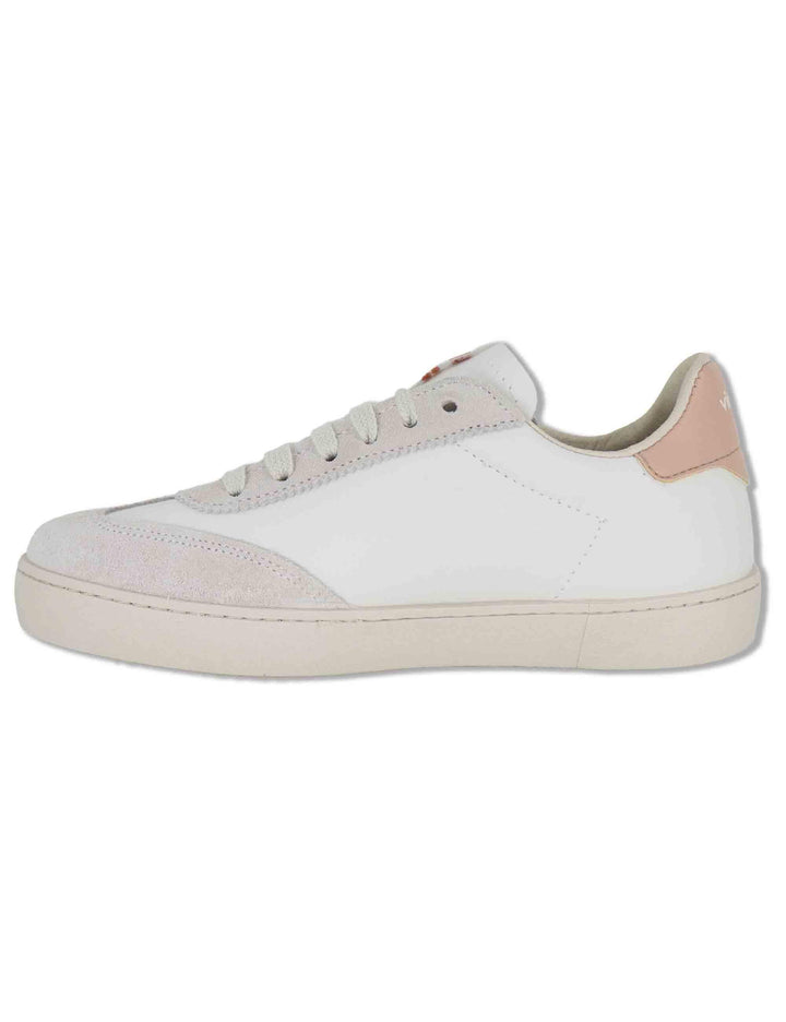 Sneakers donna Berlin in pelle bianca e nude 1126184 497_Cuarzo Victoria 