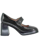 Escarpins en cuir gris avec bride, modèle féminin HI254305 C001