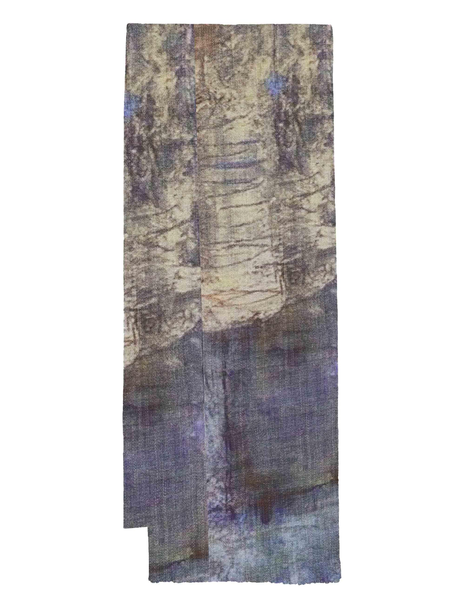 Sciarpe donna in lana blu con stampe 61260048 0035 Pyaar 