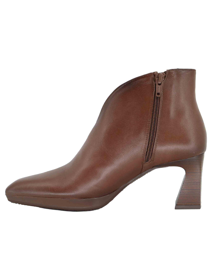 Stivaletti donna in pelle marrone con tacco alto HI254270 C011 Hispanitas 