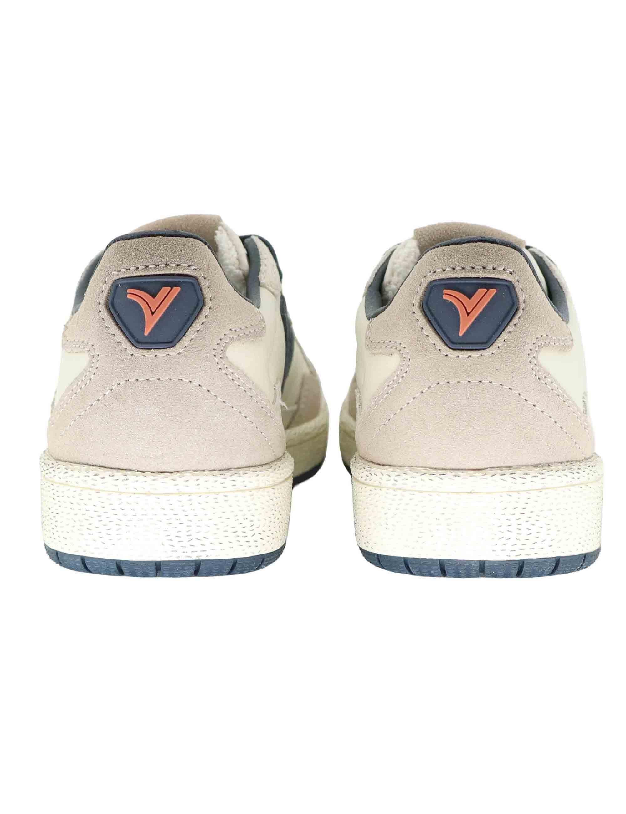 Sneakers uomo in pelle bianca con riporti blu 8806112 Marino Victoria 