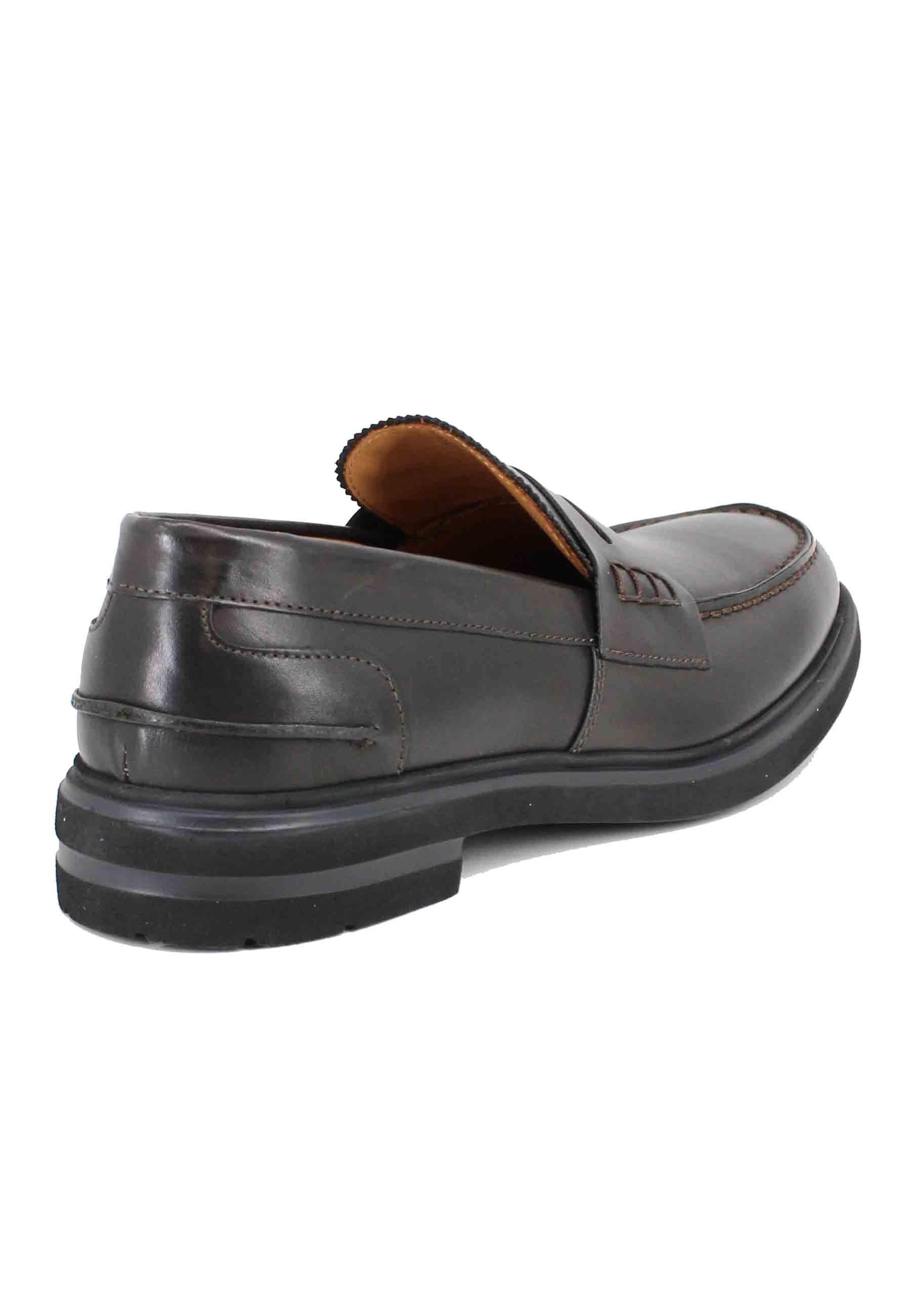 Mocassini uomo in pelle marrone con fondo gomma AWARD 17 013 Rogal's 