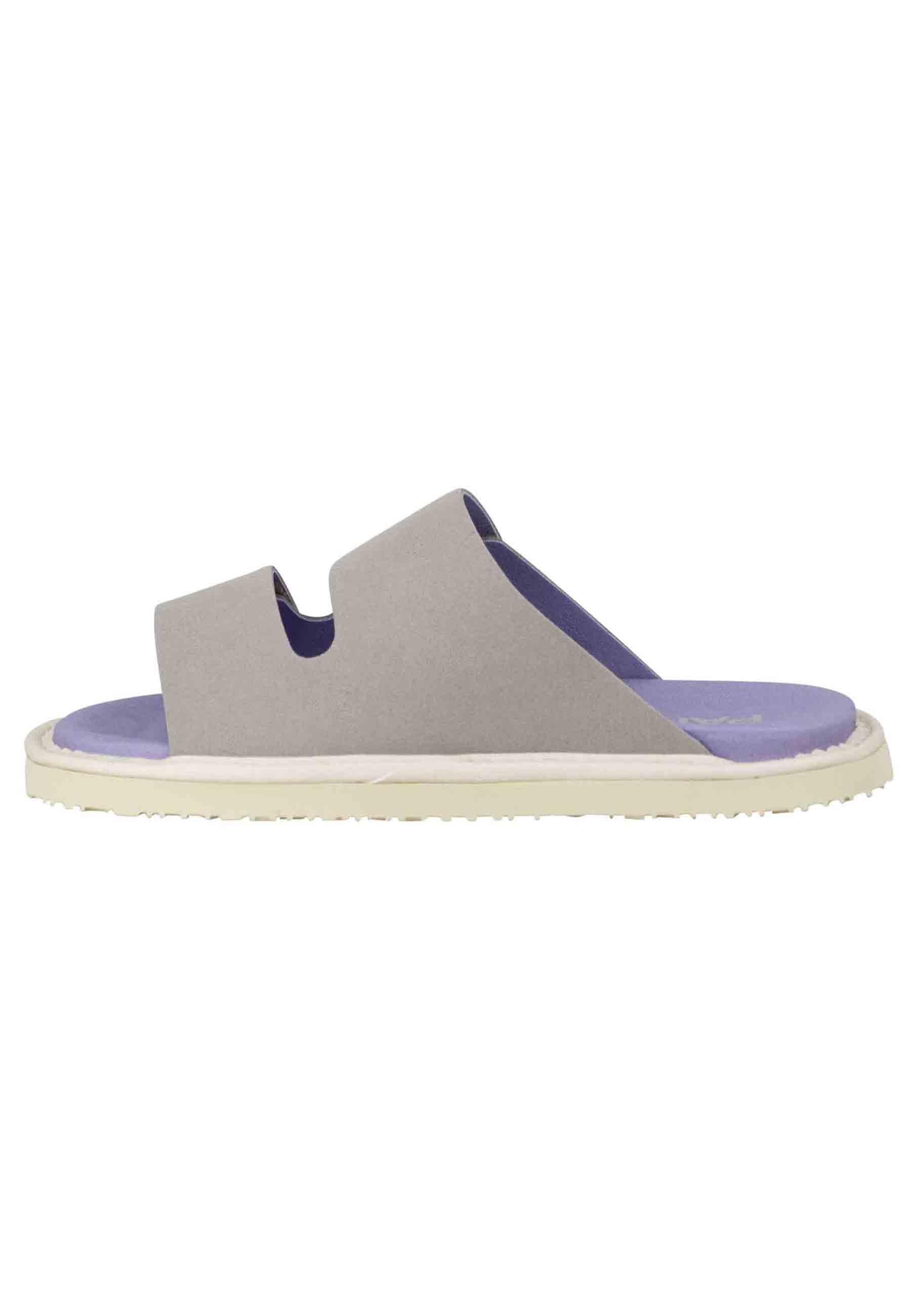 Sandali donna a doppia fascia in tessuto grigio fondo gomma 0009V001 P65 W003G Panchic 