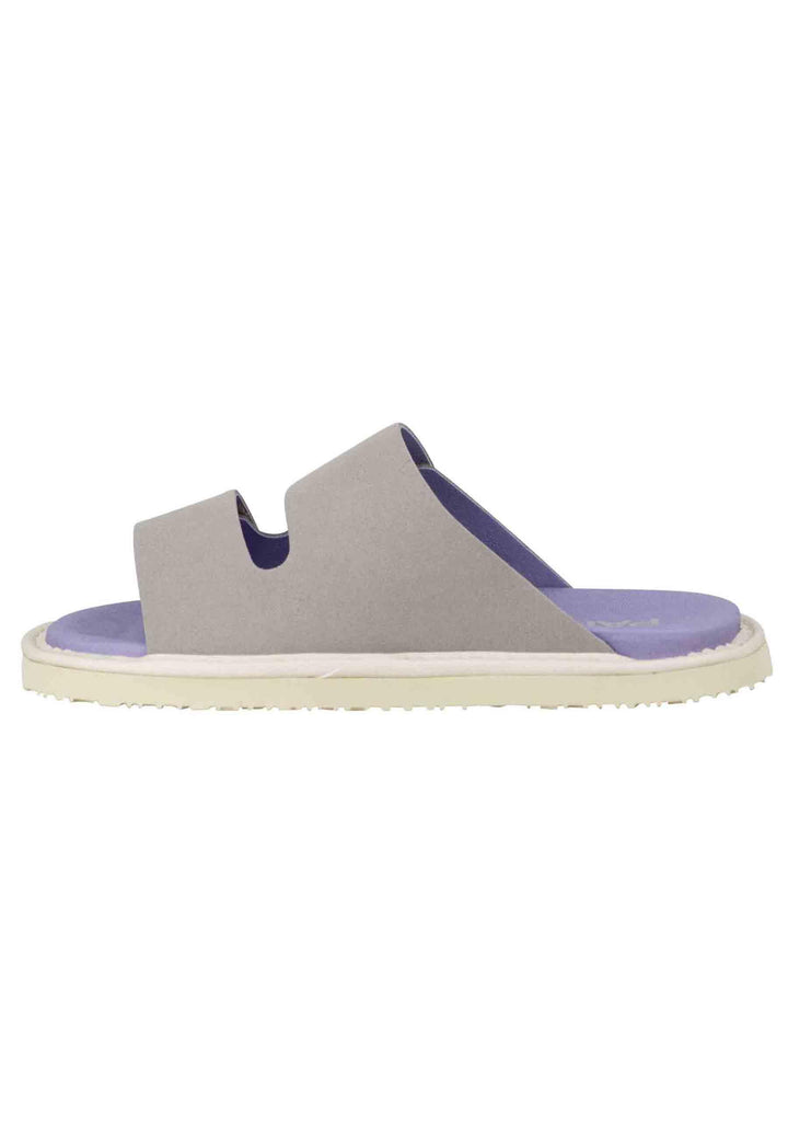 Sandali donna a doppia fascia in tessuto grigio fondo gomma 0009V001 P65 W003G Panchic 
