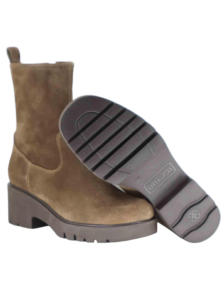 Stivaletti donna in camoscio taupe con suola in gomma JAVITO BS TAUPE Unisa 