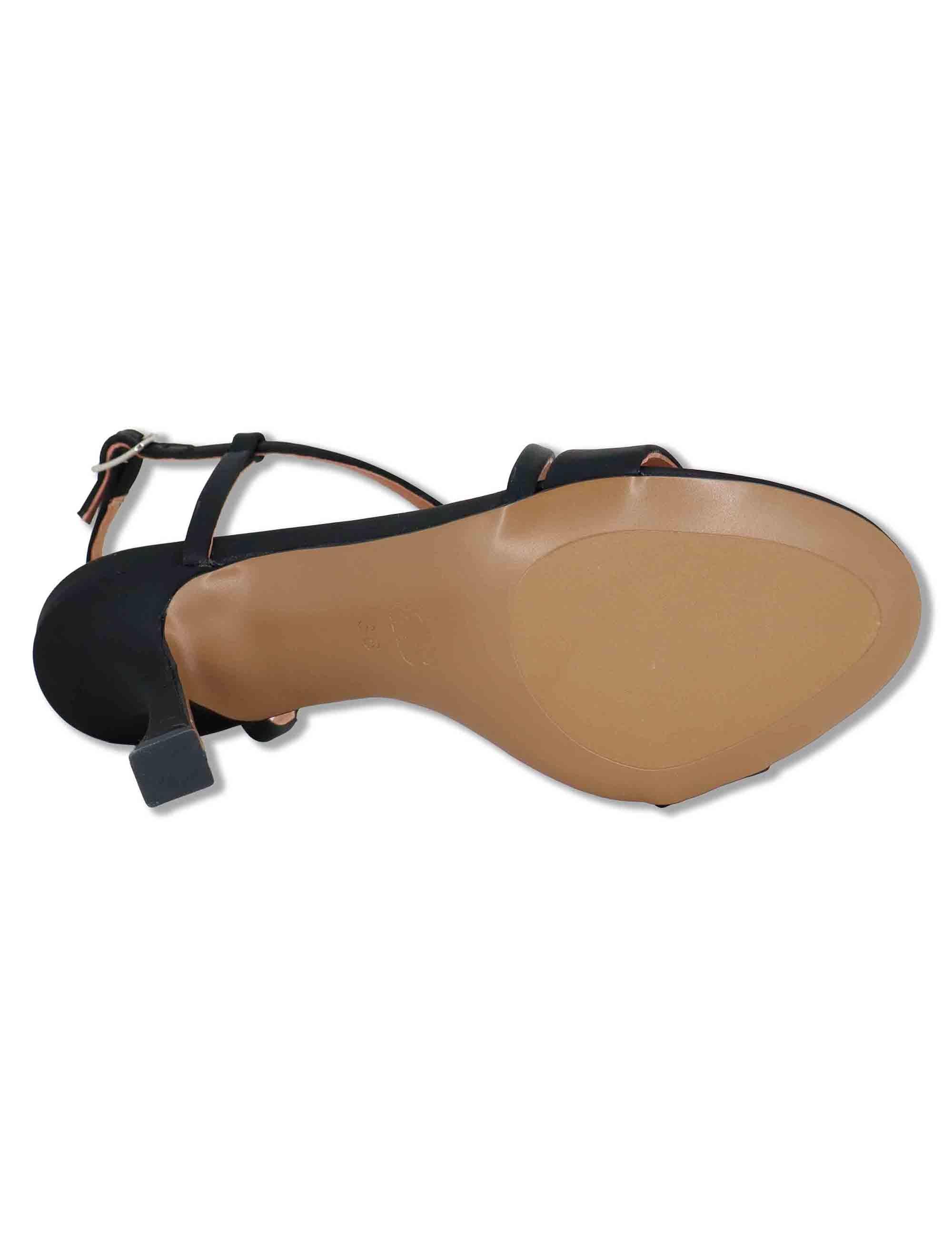 Sandali donna slingback in satin nero con tacco alto Zafiro 515Z75VK 03-NEGRO Bibi Lou 