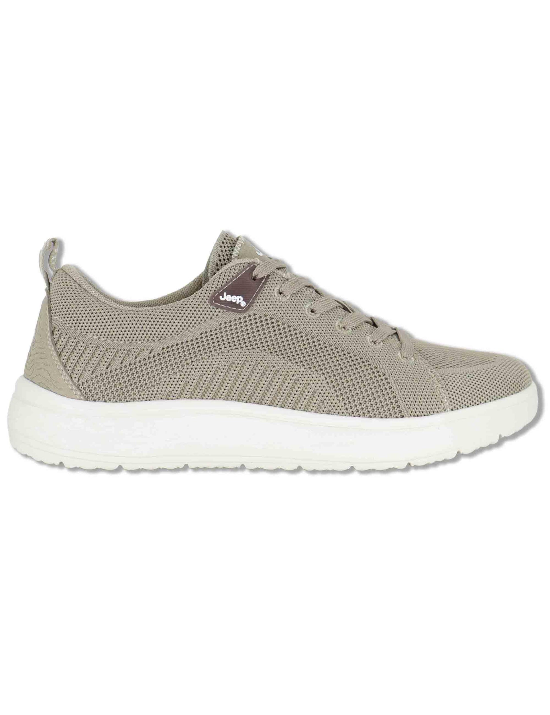 Sneakers uomo Kobi Derby in tessuto washed beige con suola in gomma JM61100A 025 Jeep 