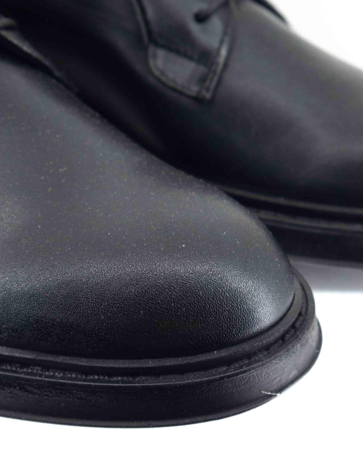 Stringate uomo in pelle nera con suola in gomma cucita SP1145 001 Spatarella 