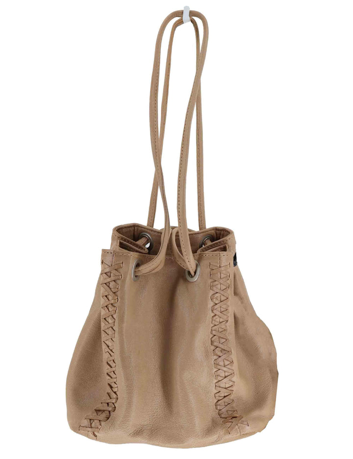 Borse donna a secchiello in pelle naturale con inserti e chiusura coulisse RBS1300 53 Rehard 