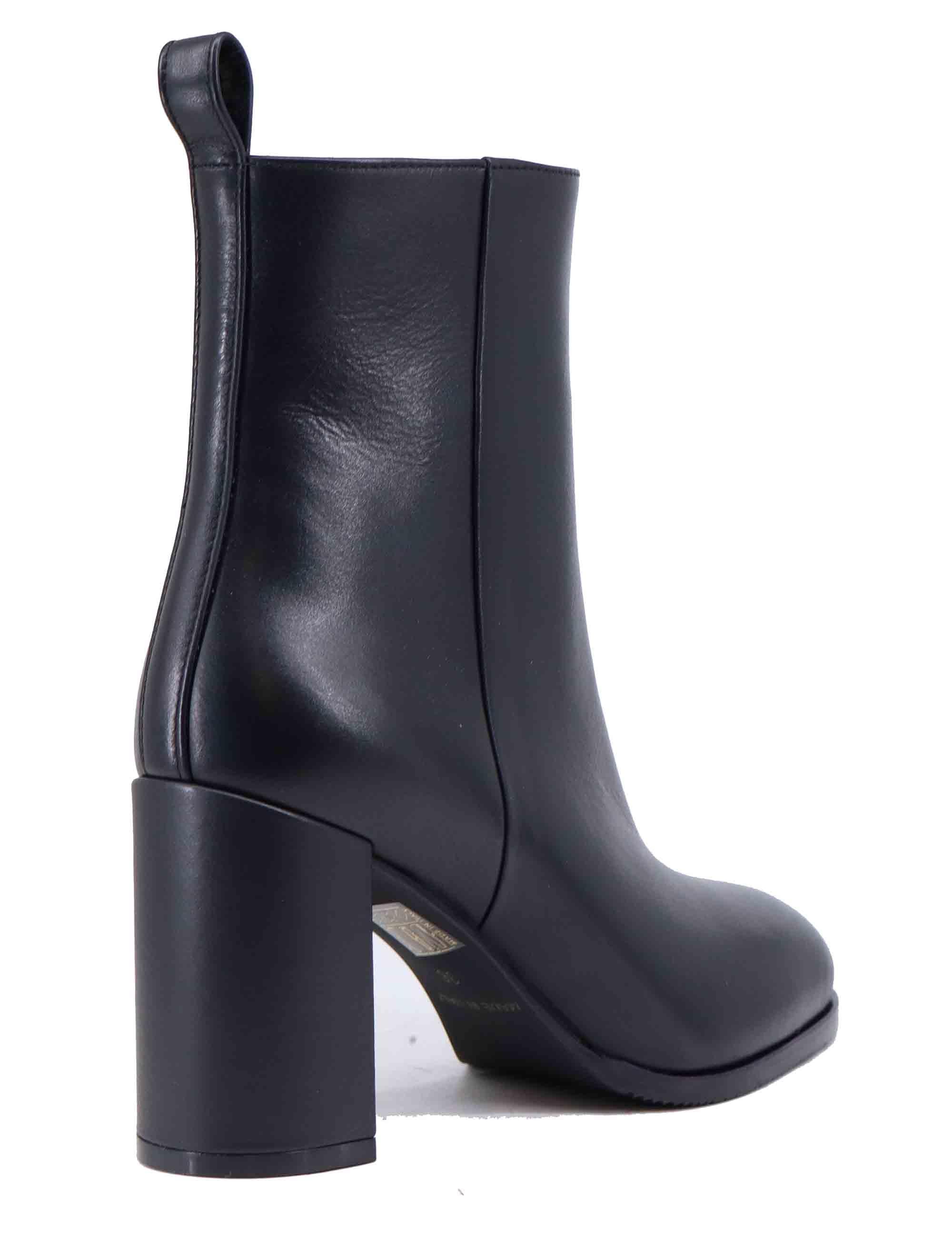 Stivaletti donna in pelle nera tacco alto SP8607 001 Spatarella 