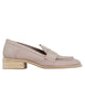 Mocassini donna in pelle beige con vaschettone e suola in cuoio Donna 7650 015