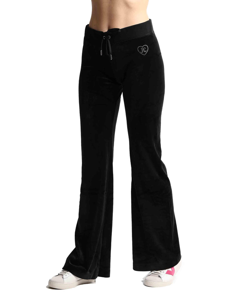 Pantaloni tuta donna Rodeo Layla in tessuto nero con strass VEJB70313WPF J00 Juicy Couture 