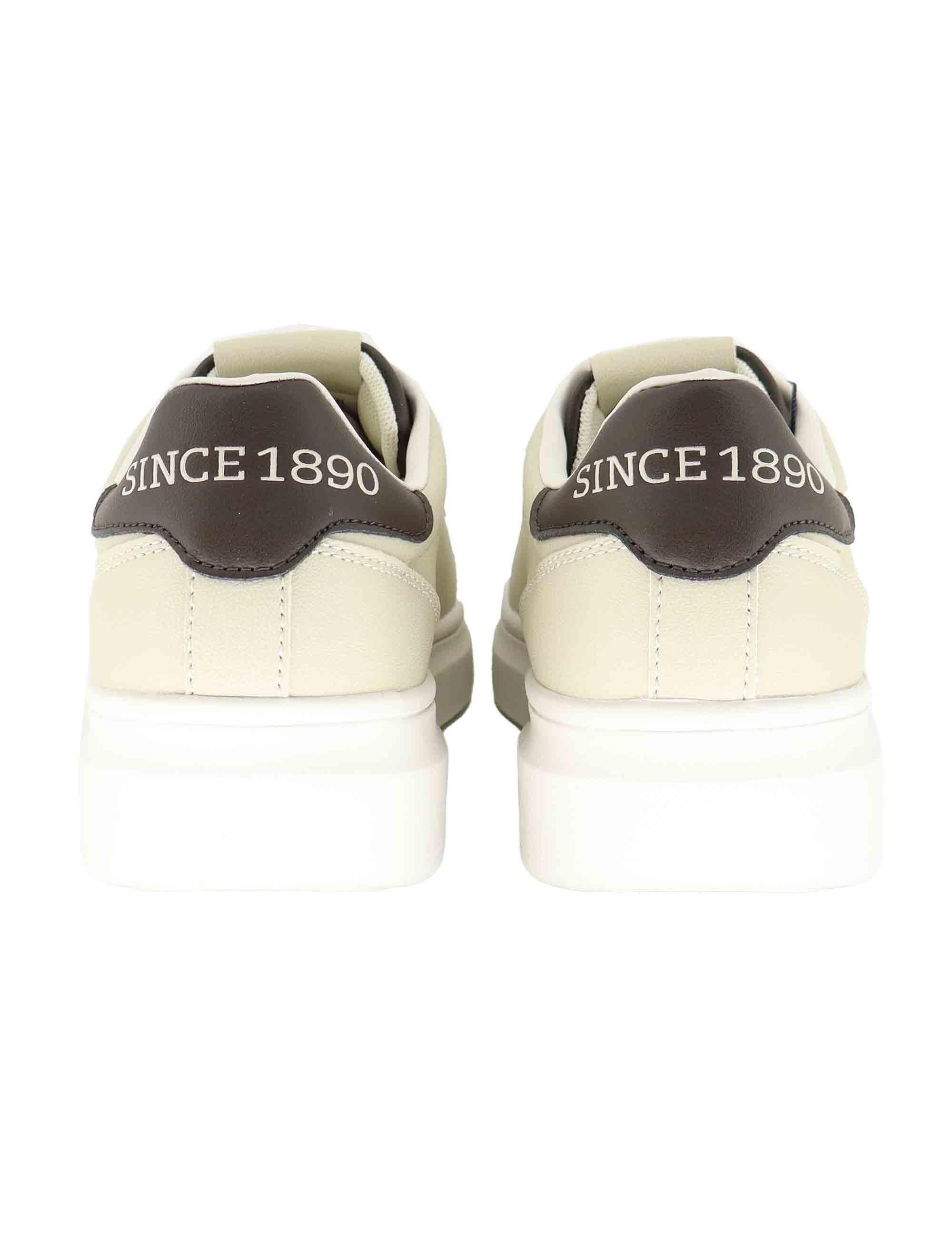 Sneakers uomo in tessuto beige con logo laterale e suola alta CODY010A LBE-DBR03 U.S. Polo Assn. 