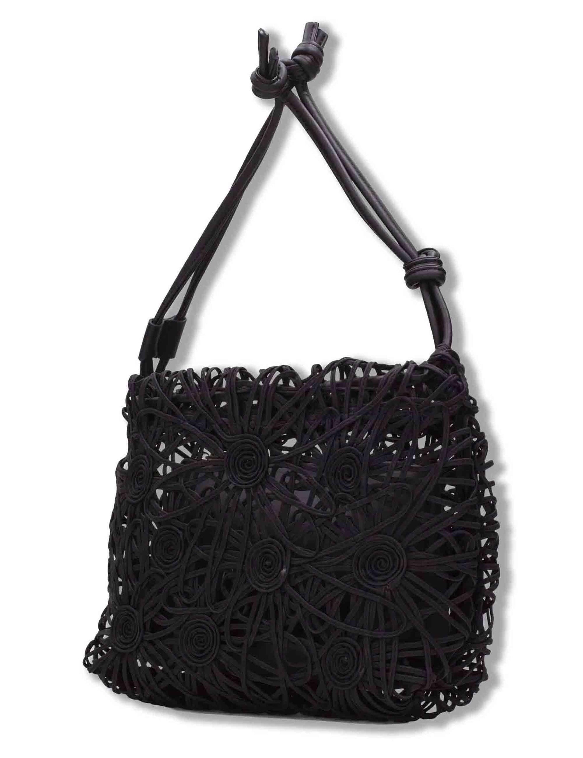 Borse donna con coulisse morbida tessuto tecnico nero con tasca interna BV264728 BLACK Hispanitas 