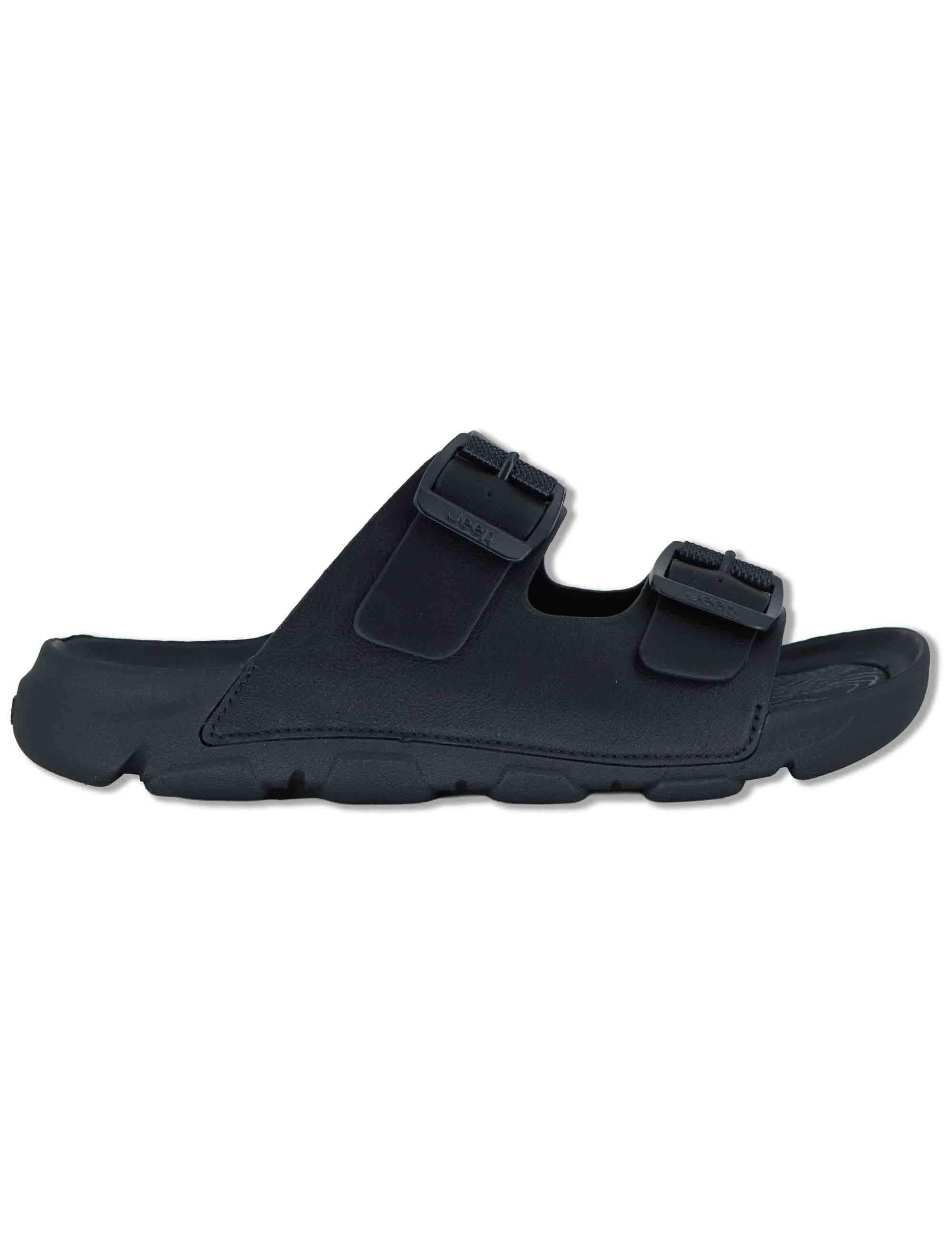 Sandali uomo Daytona in eco pelle nera con doppie fasce regolabili JM61120A 062 Jeep 