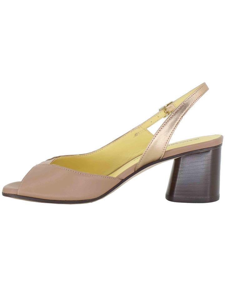 Sandali slingback donna in pelle cuoio tacco alto 3007 6 Gianmarco Sorelli 