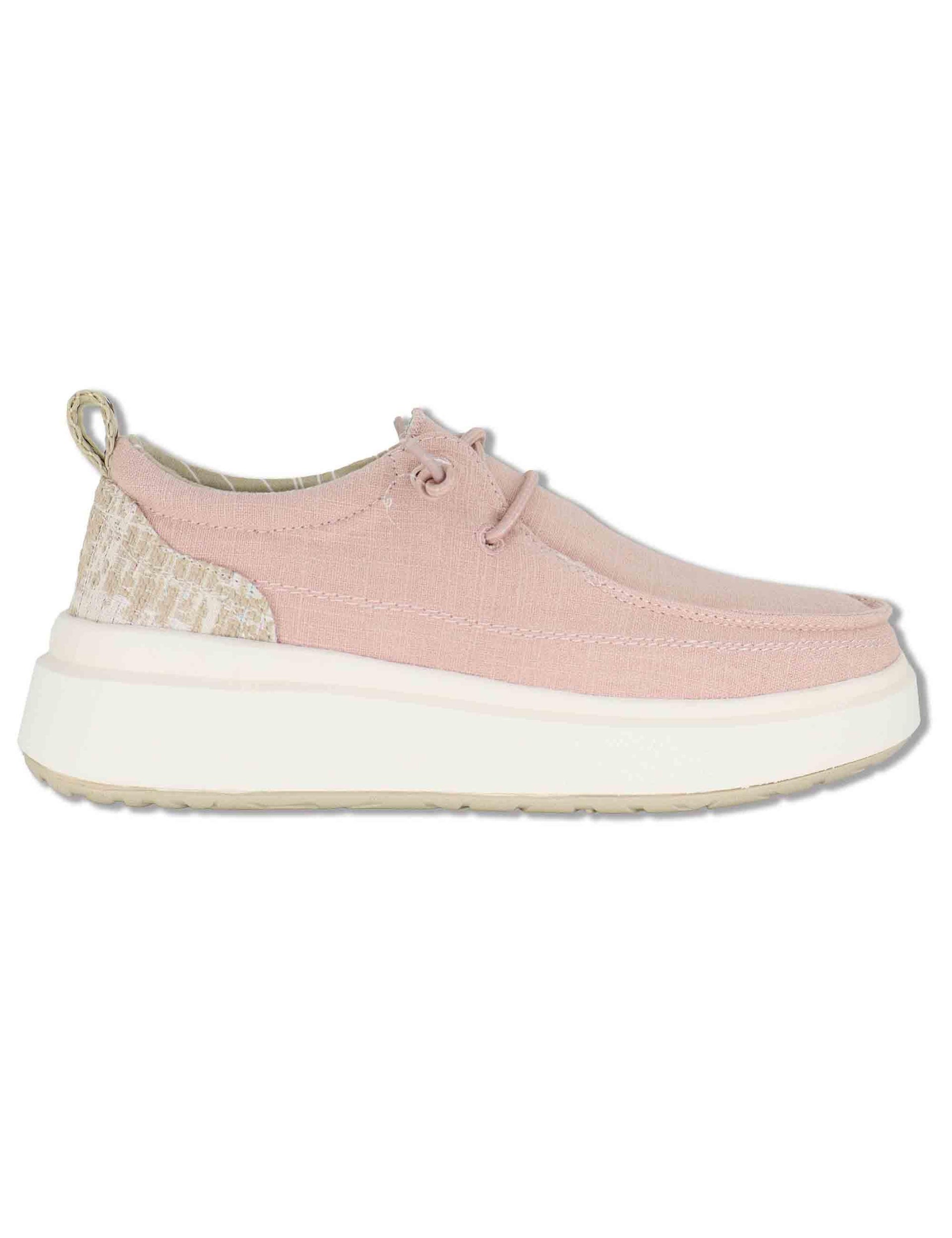 Sneakers donna Nature Wallabee in tessuto rosa con lacci elastici JL61530A 080 Jeep 