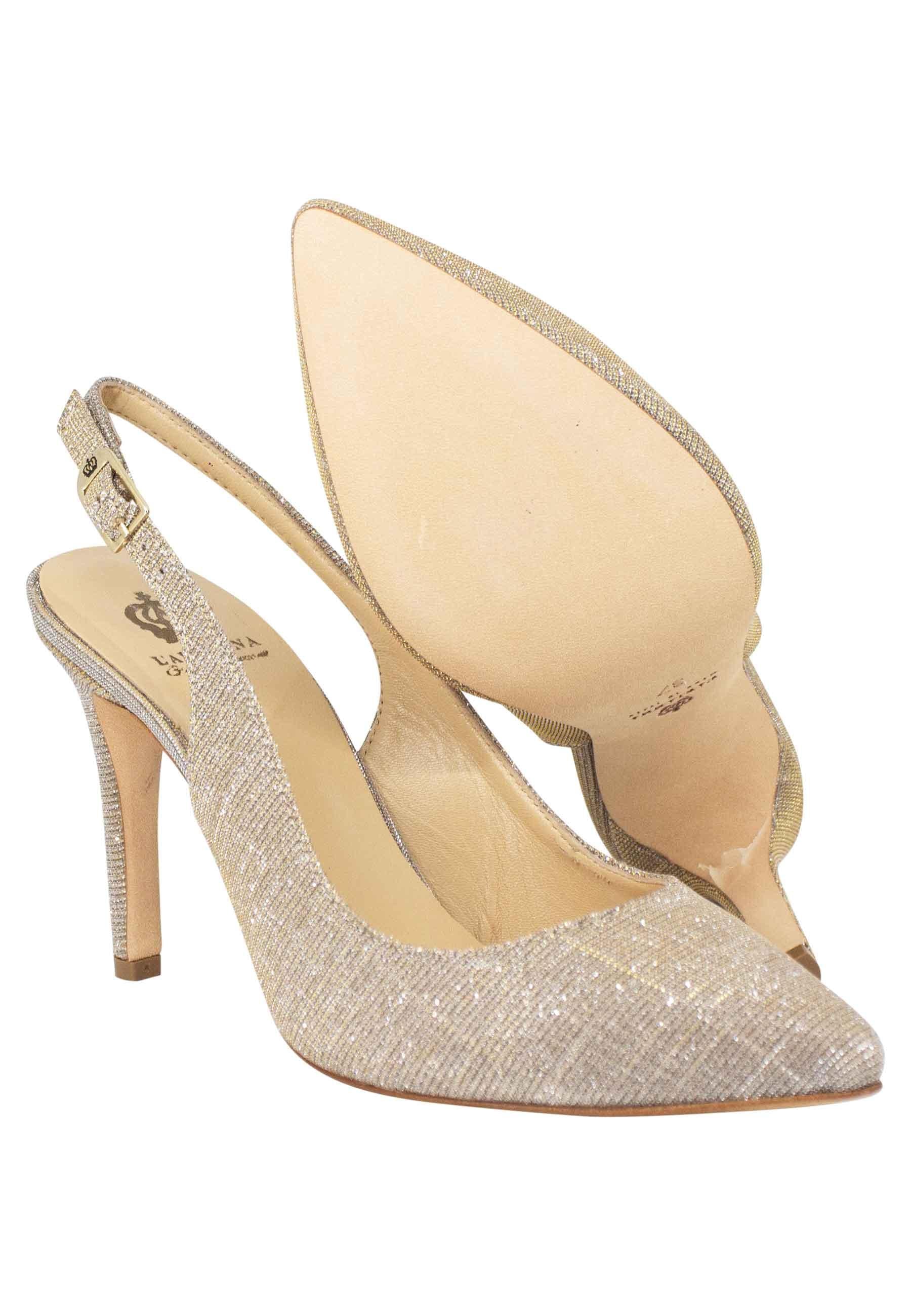 Decollete slingback donna in tessuto nude tacco alto CH2002 300 L'Arianna 