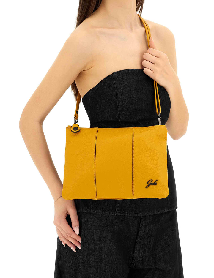 Borse donna pochette Beyonce in pelle martellata senape G000040T2 X2428 C5045 Gabs 