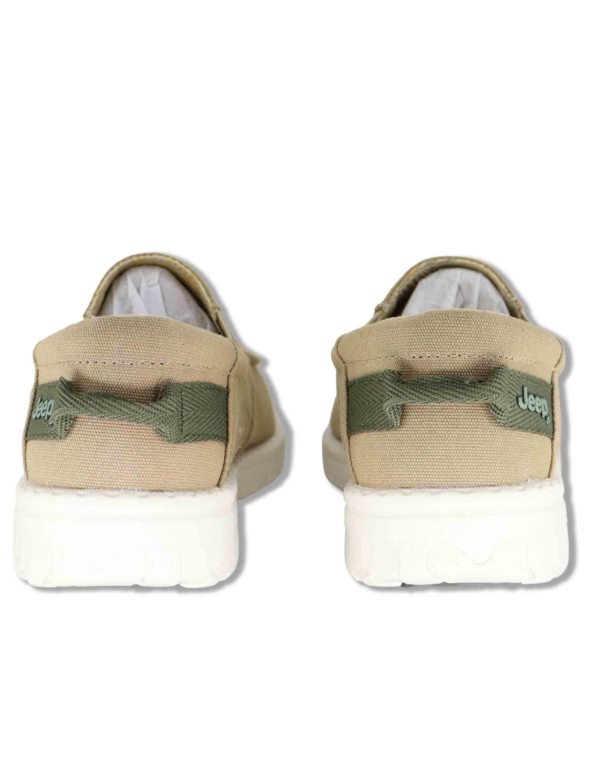 Mocassini uomo Samoa Slip On Cvs in canvas washed riciclato beige JM61112A 036 Jeep 