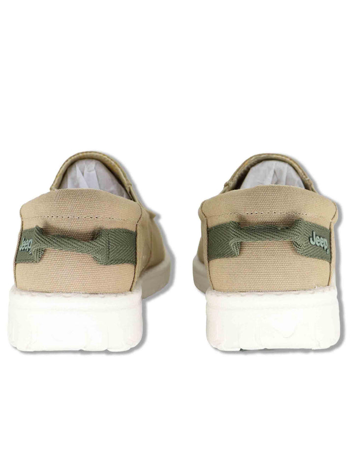 Mocassini uomo Samoa Slip On Cvs in canvas washed riciclato beige JM61112A 036 Jeep 