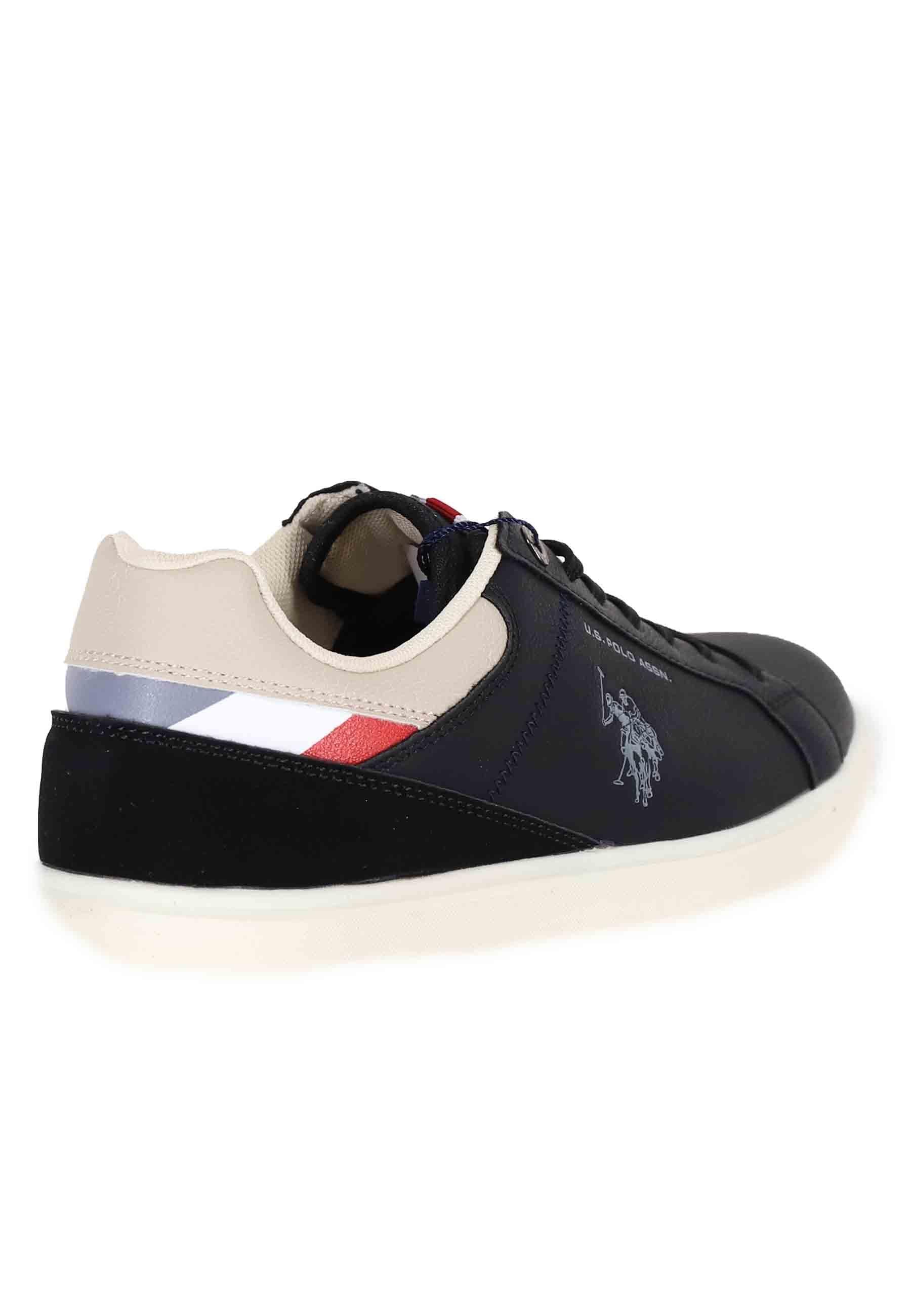 Sneakers uomo in eco pelle nero ROKKO001B BLK-WHI01 U.S. Polo Assn. 